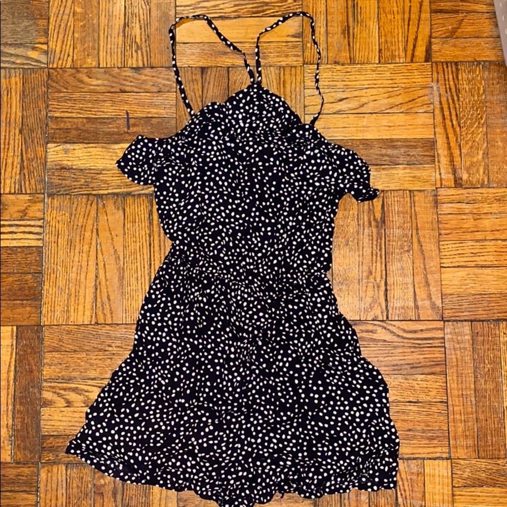 H&M Halter black and white polka dot romper